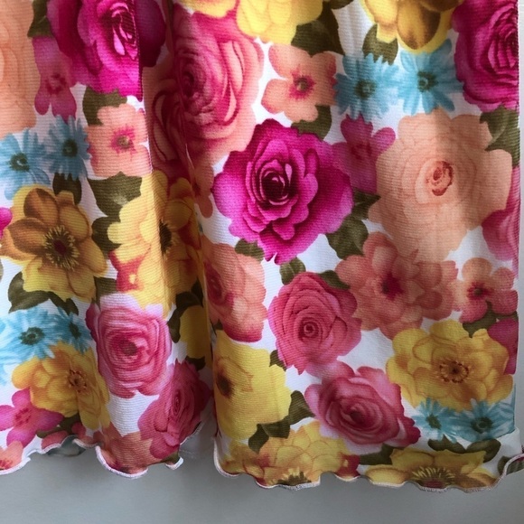 Floral summer dress, empire waist, V neck - Picture 5 of 10